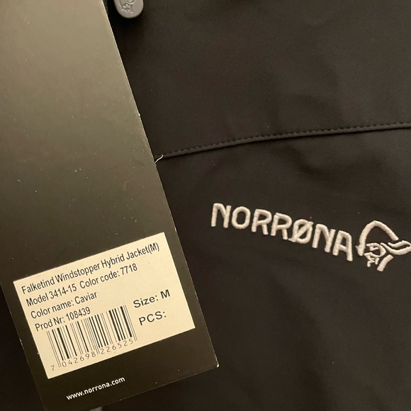 Norrona Mens Falketind Windstopper Hybrid Soft Shell Jacket Medium M Caviar EUC - Picture 8 of 9